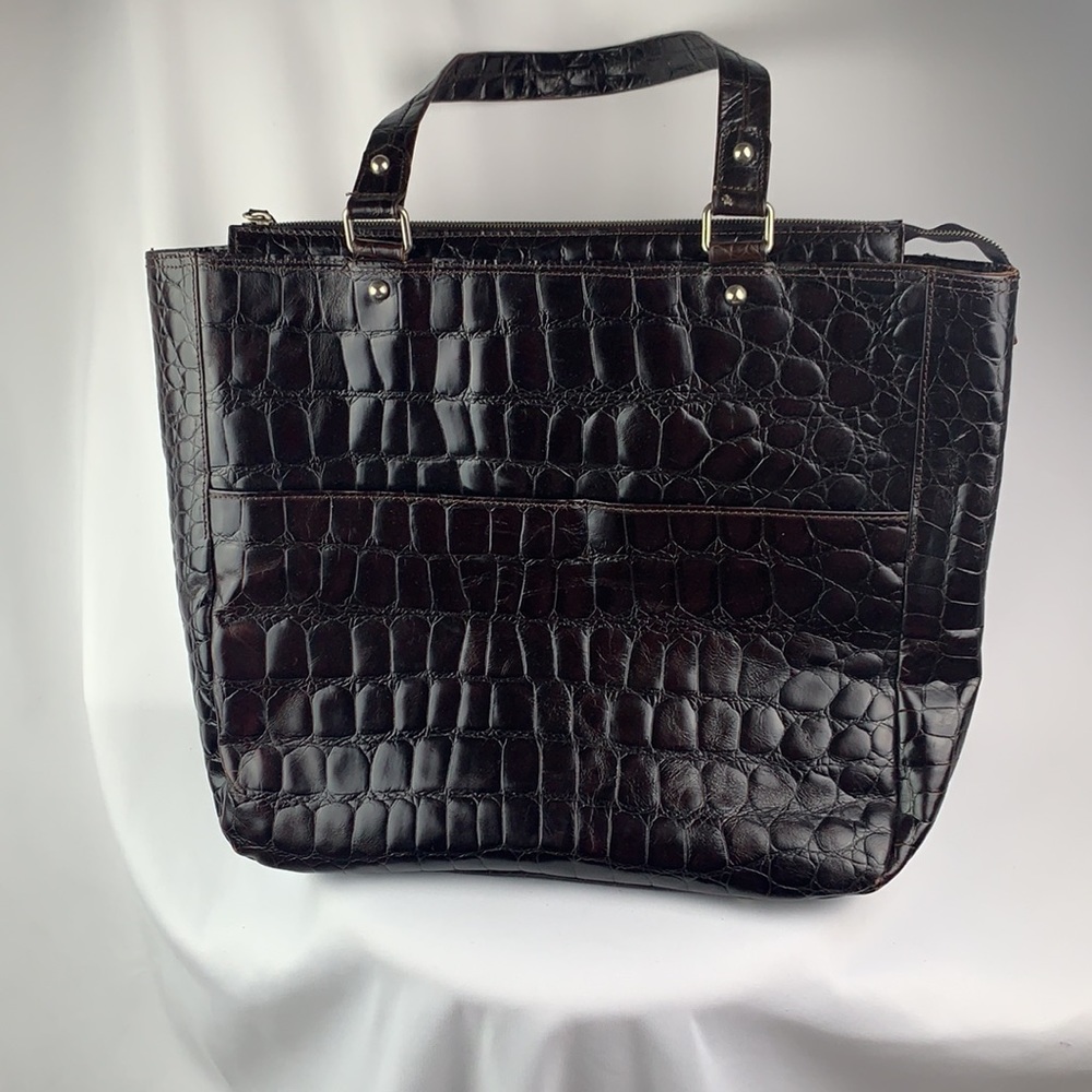 Zara Crocodile Animal Print Tote Bag